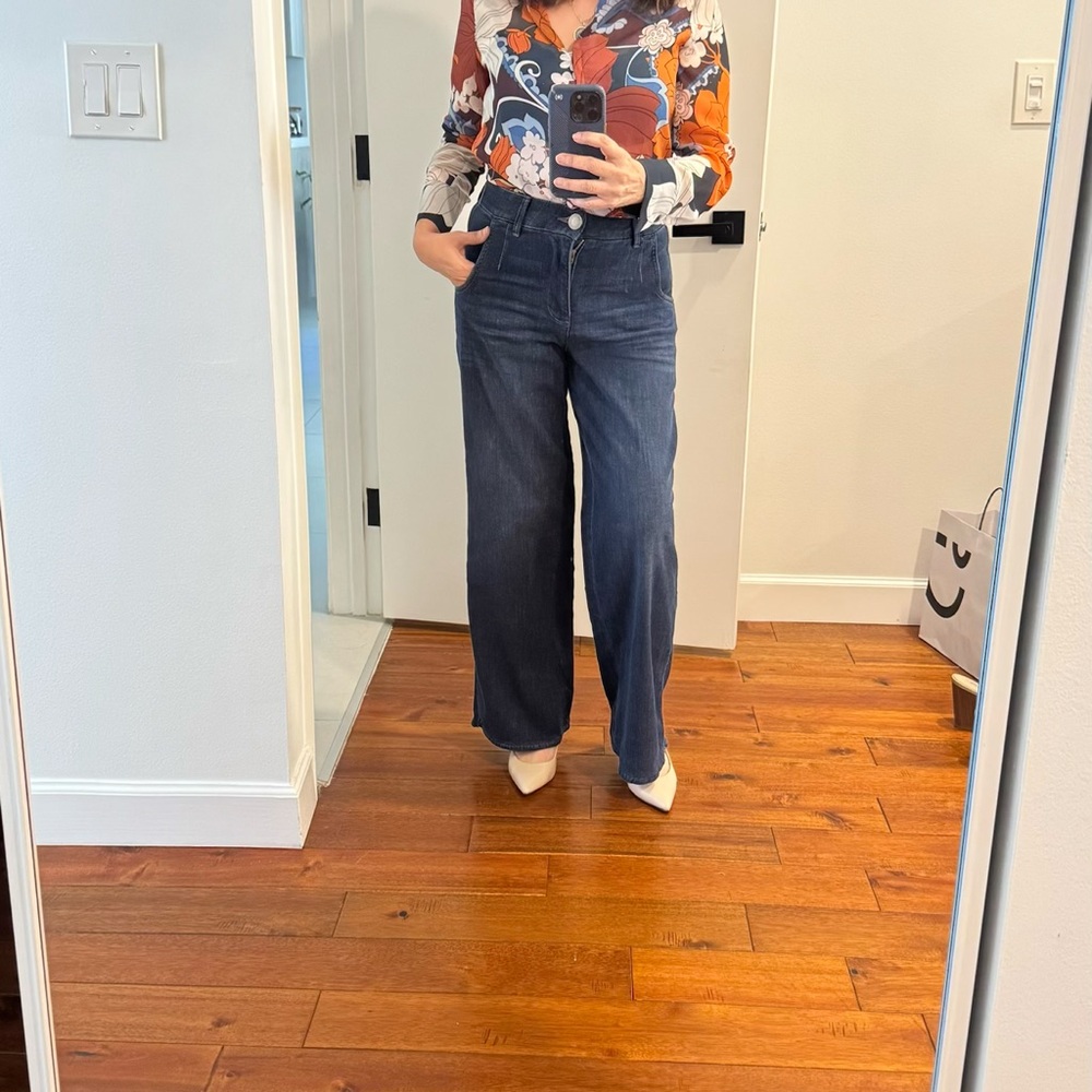 Floral Cross-Front Button Blouse – Long Sleeve